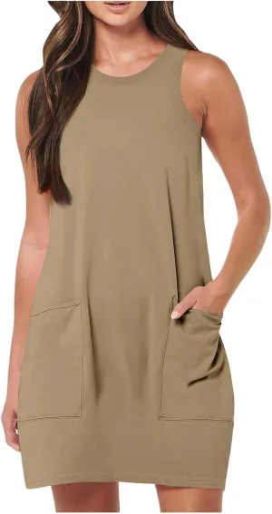2025 Summer Tank Mini Sun Dresses for Women Trendy Casual Work Summer Sundresses Sport Vacation Beach Party Solid
