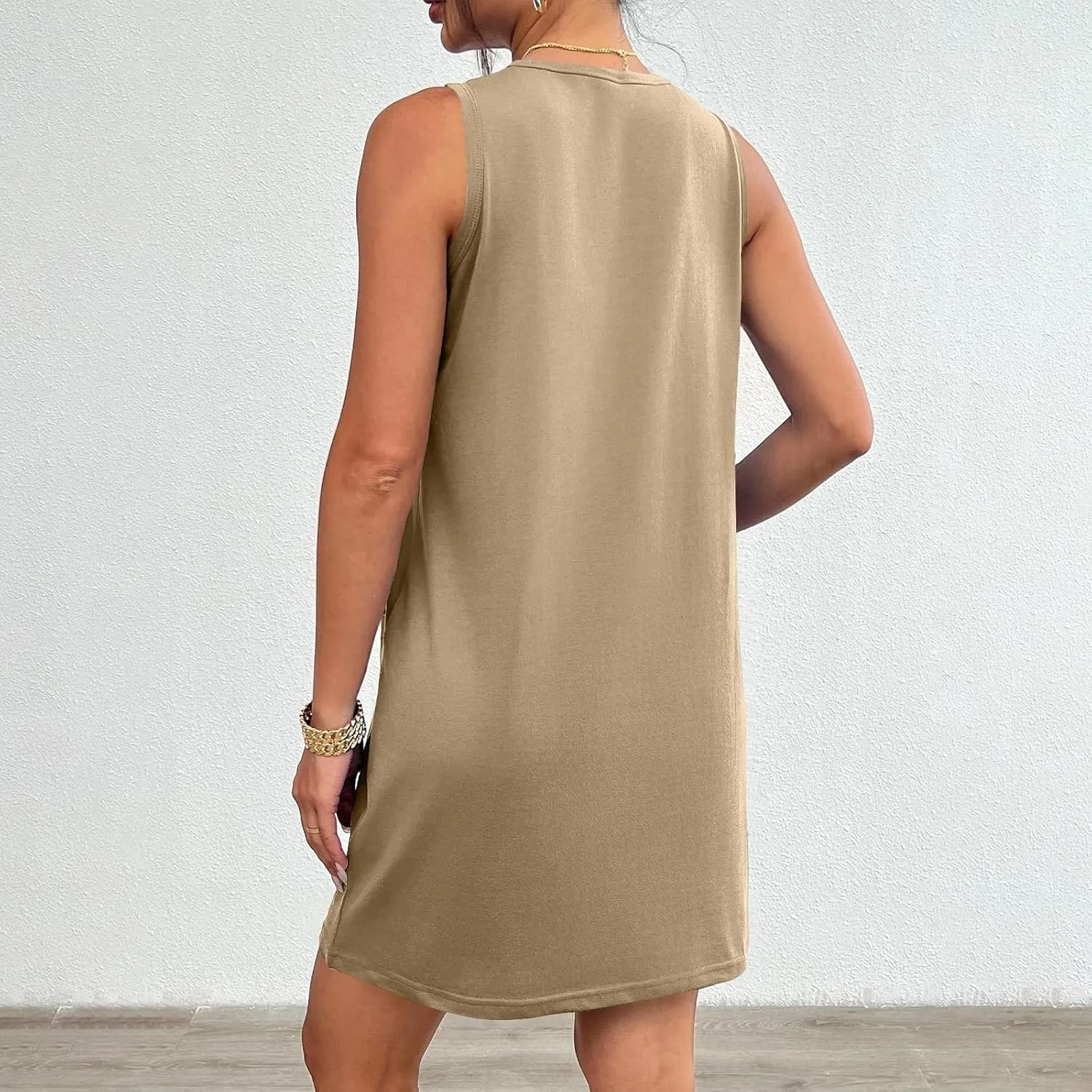 2025 Summer Tank Mini Sun Dresses for Women Trendy Casual Work Summer Sundresses Sport Vacation Beach Party Solid