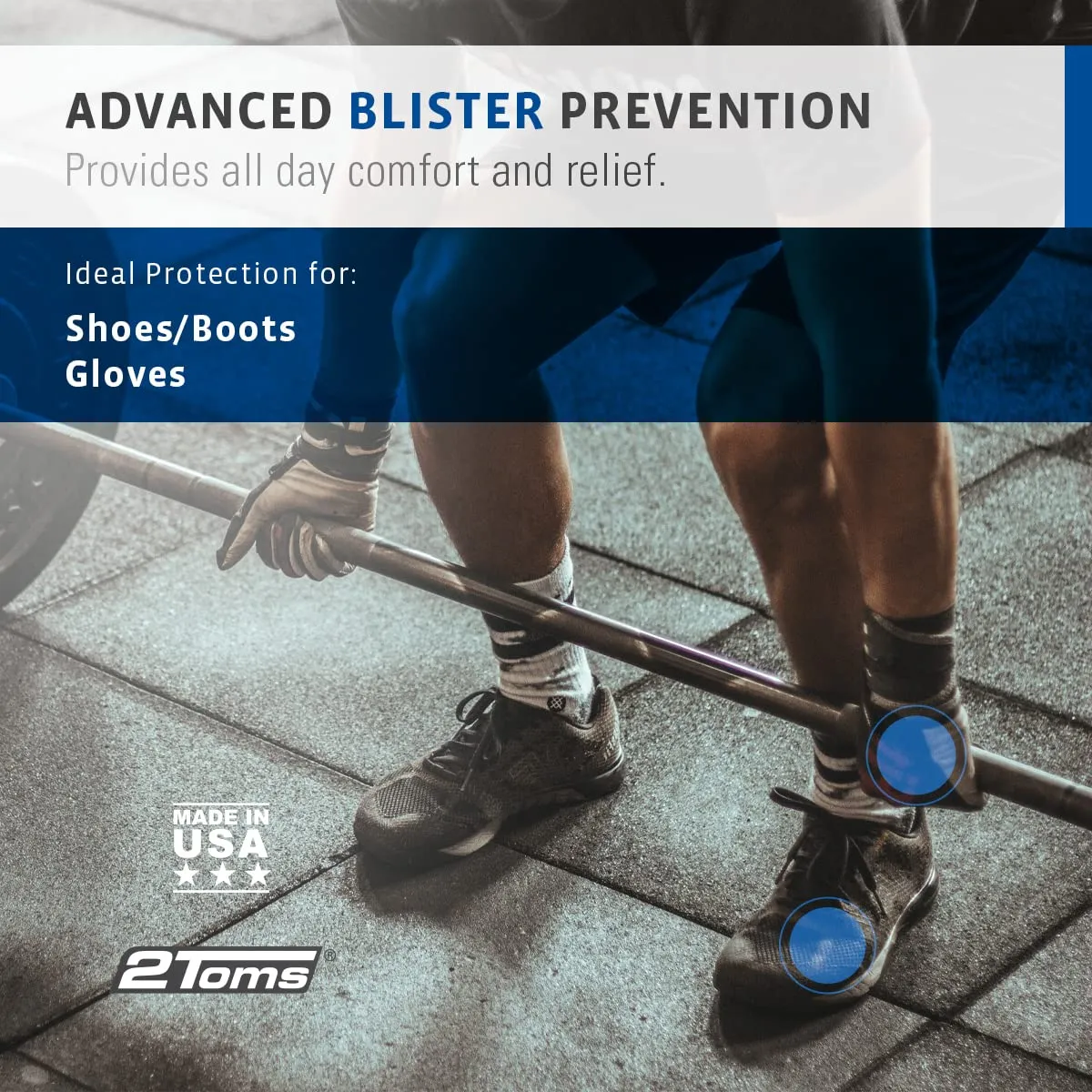 2Toms BlisterShield Advanced Waterproof Blister Prevention, Friction Free Protection Designed Specifically for Feet, Hot Spots, and Calluses, 2.5 Ounce Pouch