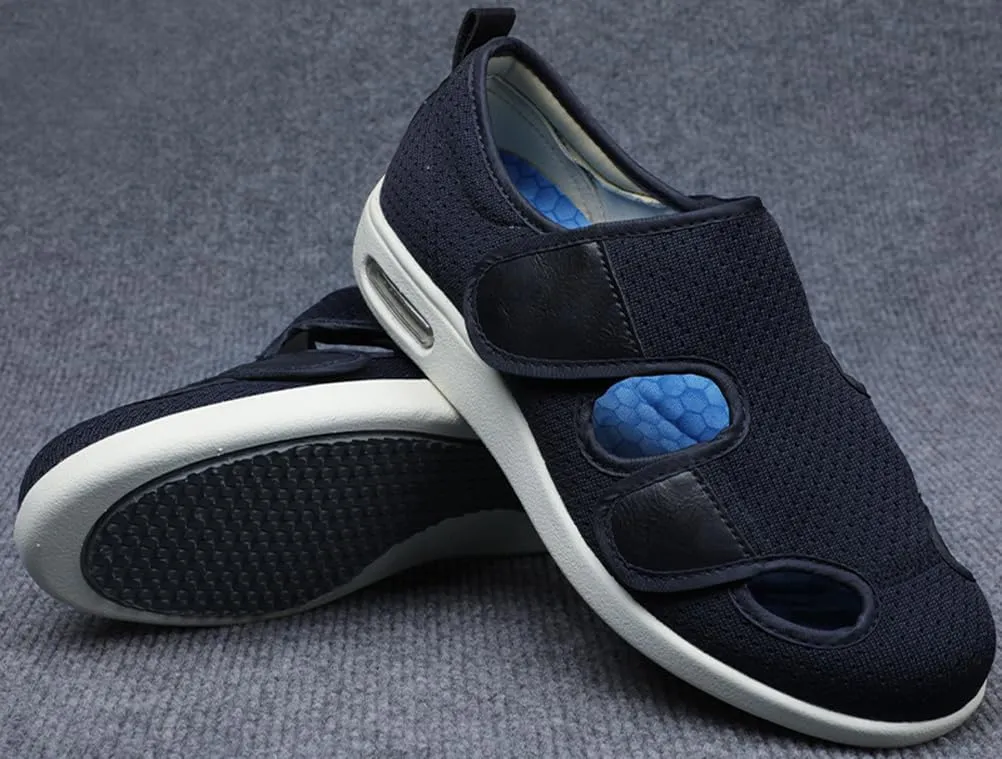 ACE SHOCK Men’s Diabetic Shoes Wide Width Elderly Summer Walking Shoes Adjustable Closure Breathable Air Cushion Sandals for Plantar Fasciitis Bunions Swollen Feet