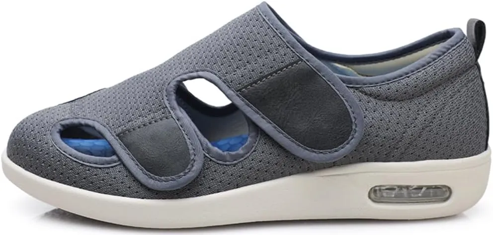 ACE SHOCK Men’s Diabetic Shoes Wide Width Elderly Summer Walking Shoes Adjustable Closure Breathable Air Cushion Sandals for Plantar Fasciitis Bunions Swollen Feet
