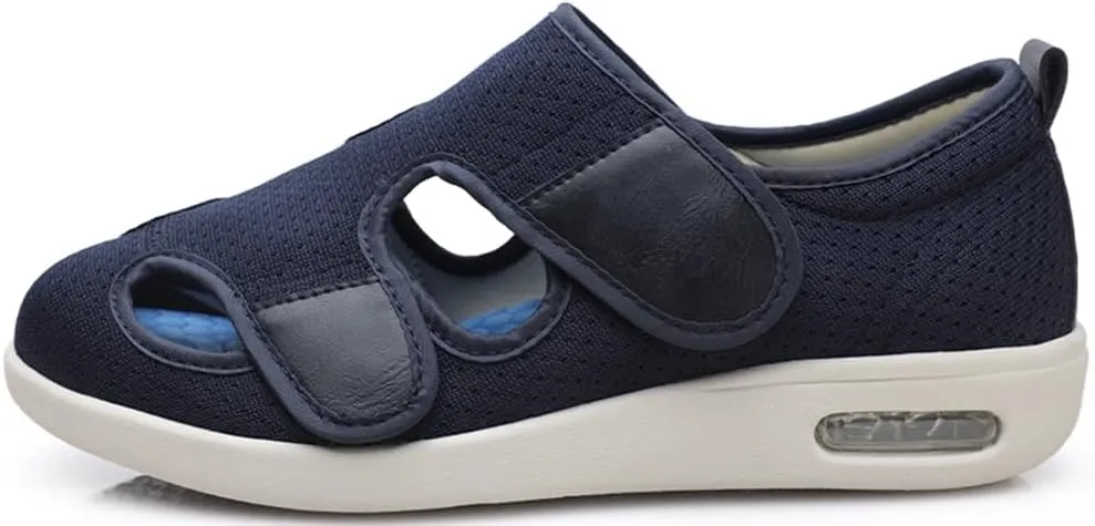 ACE SHOCK Men’s Diabetic Shoes Wide Width Elderly Summer Walking Shoes Adjustable Closure Breathable Air Cushion Sandals for Plantar Fasciitis Bunions Swollen Feet
