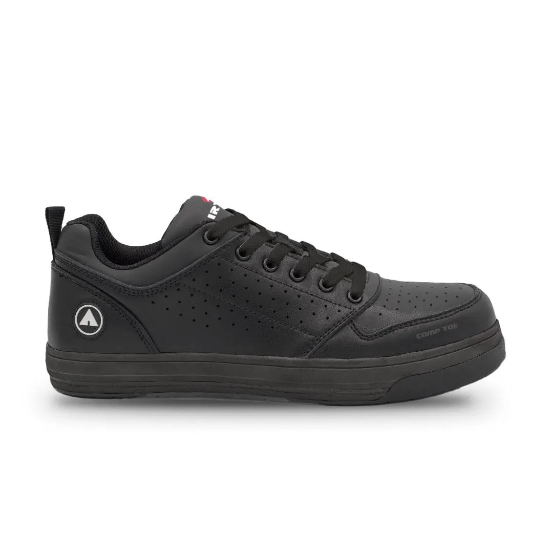 Airwalk Arena Low Top Composite Toe Men’s Industrial Work Shoes, Black/Black, Size 8.5, Medium, Comfortable & Light Work Shoes for Men, Electric Hazard, Slip Resistant