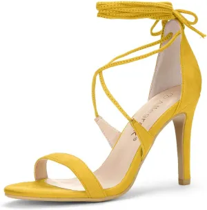 Allegra K Women's Stiletto Heel Lace-up Sandals