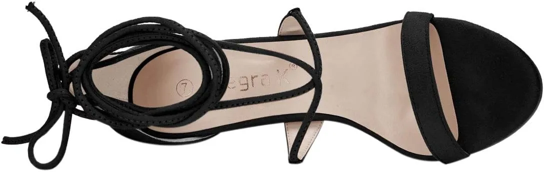 Allegra K Women's Stiletto Heel Lace-up Sandals