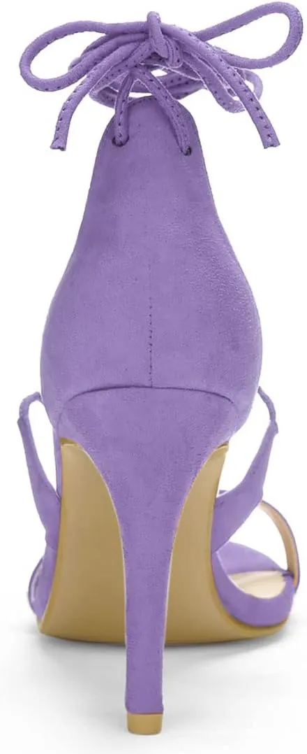 Allegra K Women's Stiletto Heel Lace-up Sandals