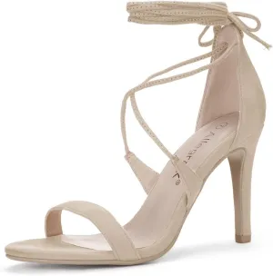 Allegra K Women's Stiletto Heel Lace-up Sandals