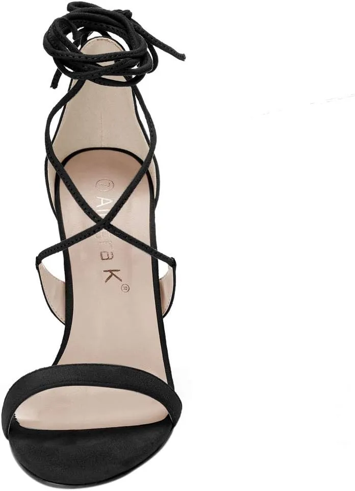 Allegra K Women's Stiletto Heel Lace-up Sandals