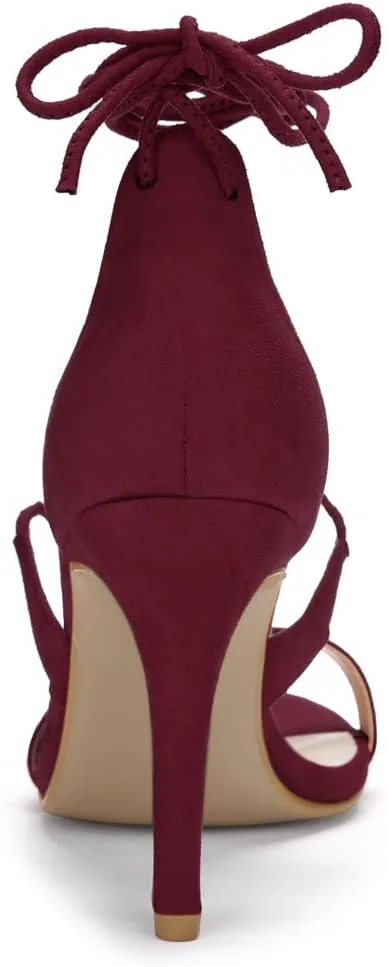Allegra K Women's Stiletto Heel Lace-up Sandals