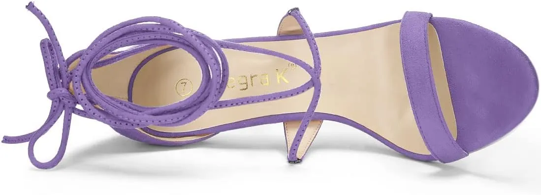 Allegra K Women's Stiletto Heel Lace-up Sandals