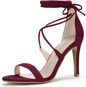 Allegra K Women's Stiletto Heel Lace-up Sandals