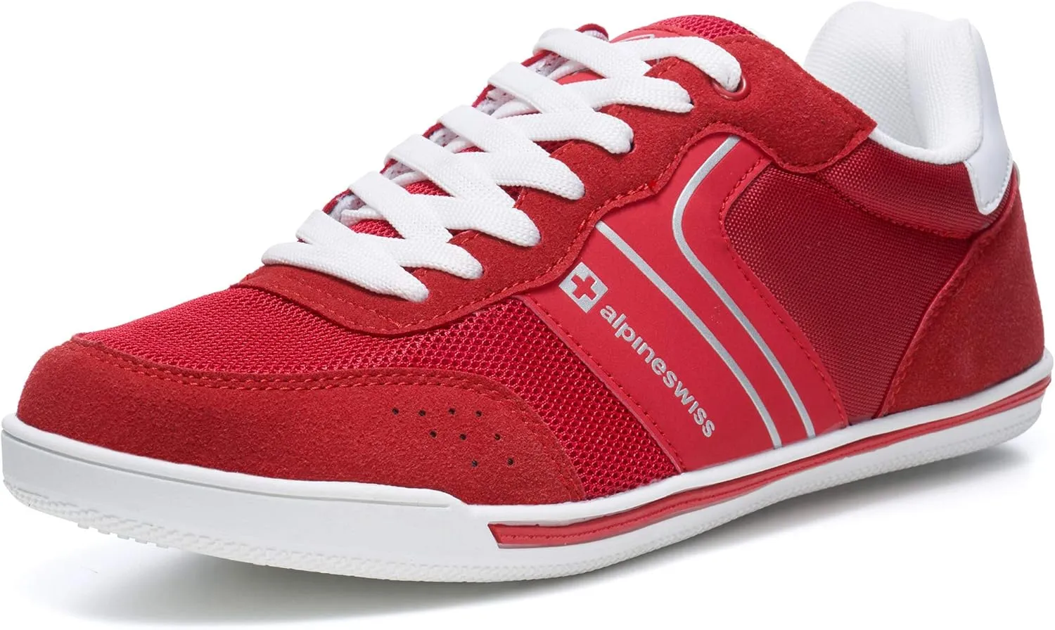 Alpine Swiss Liam Mens Fashion Sneakers Suede Trim Low Top Lace Up Tennis Shoes