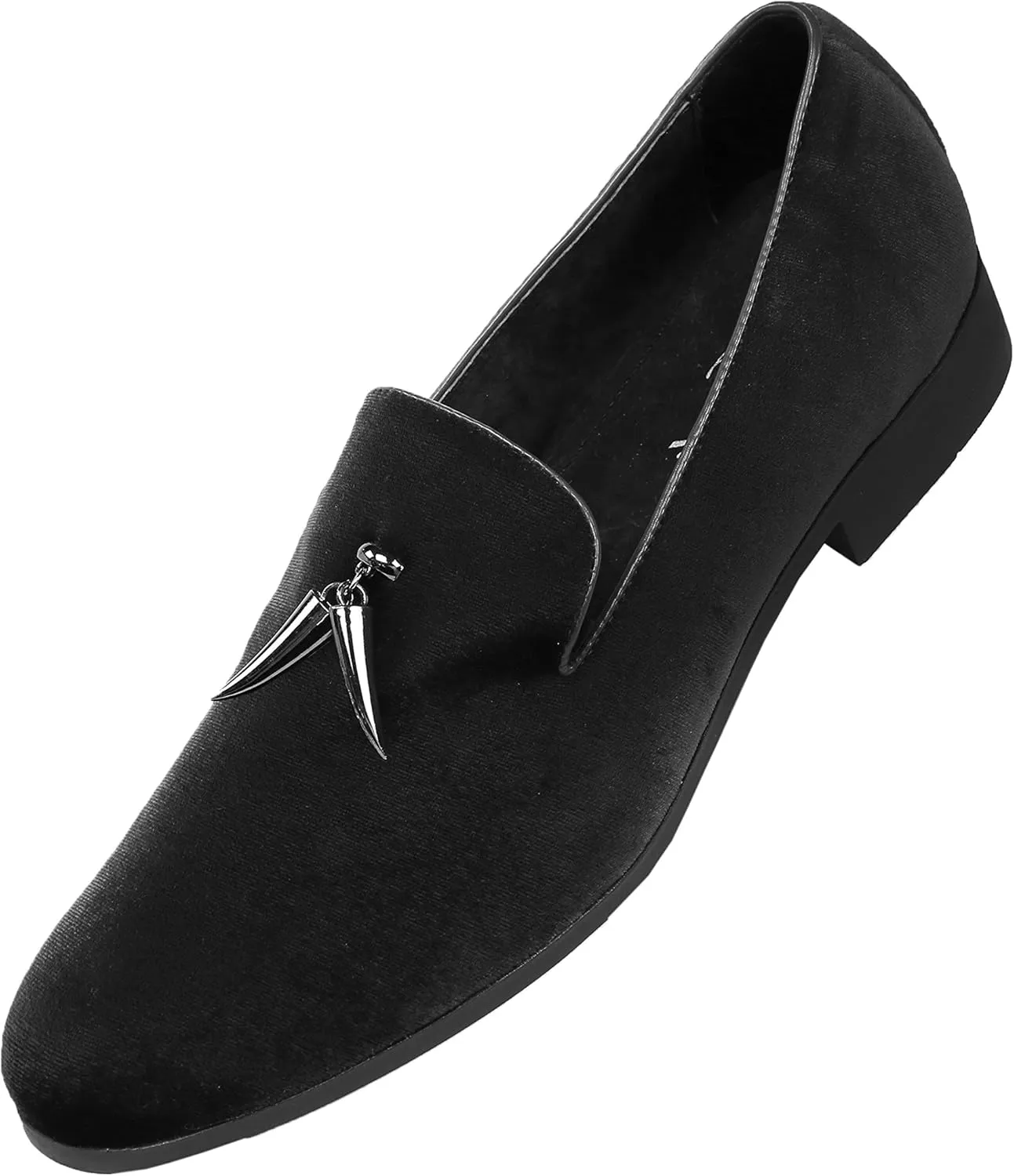 Amali Heath - Mens Dress Shoes with Gunmetal Horn Tassels with Luxurious Velvet - Formal Loafers for Men - The Original Smoking Men Slip-On