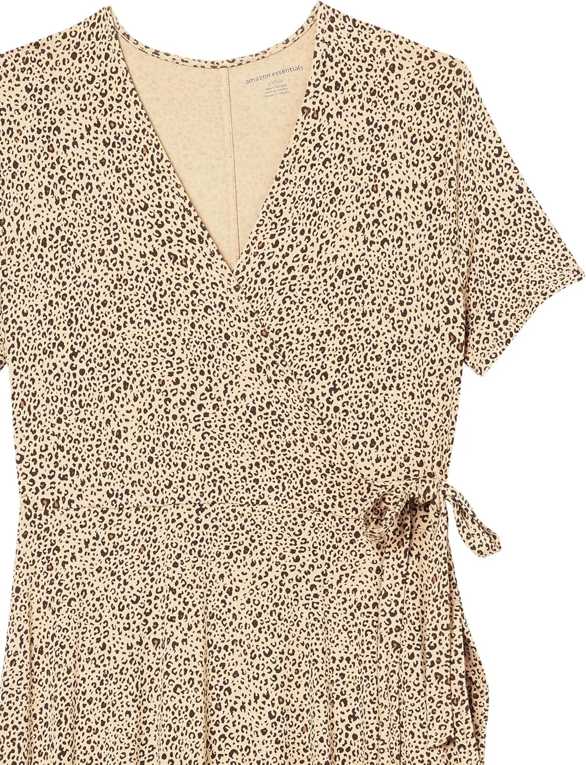 Amazon Essentials Women's Short Sleeve Faux-Wrap Dress