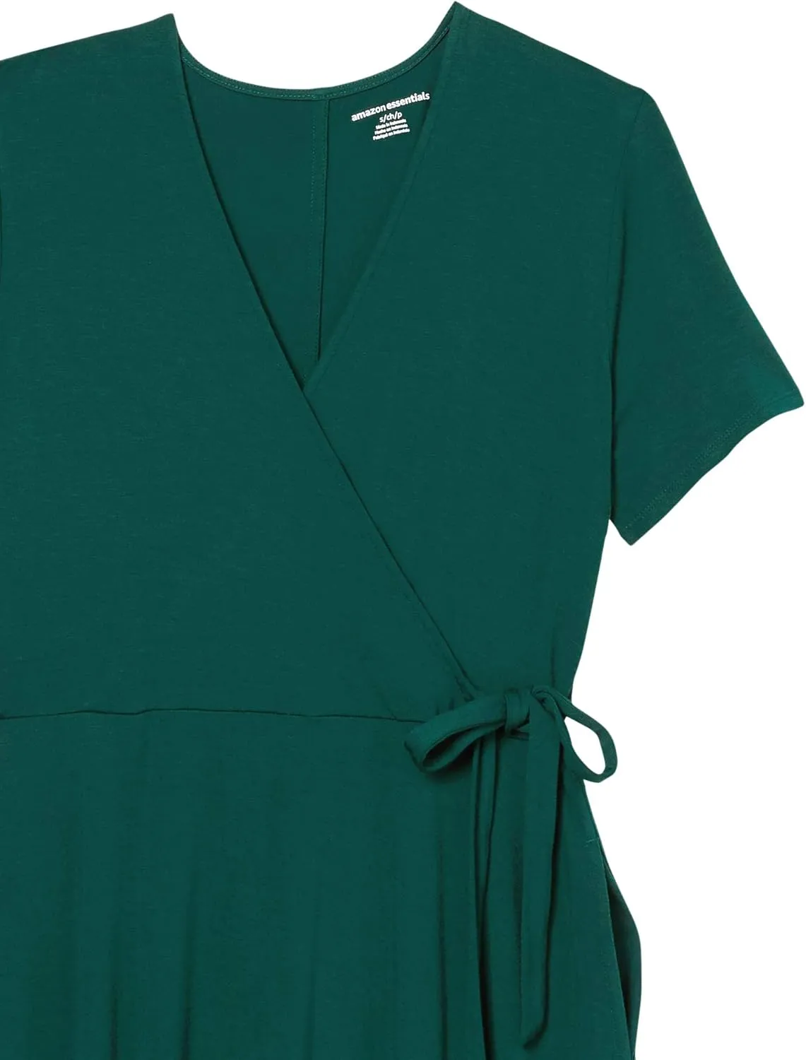 Amazon Essentials Women's Short Sleeve Faux-Wrap Dress