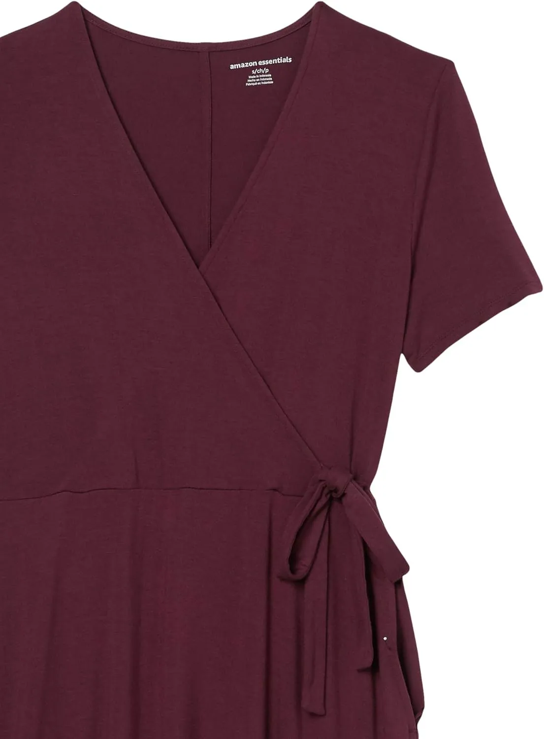 Amazon Essentials Women's Short Sleeve Faux-Wrap Dress