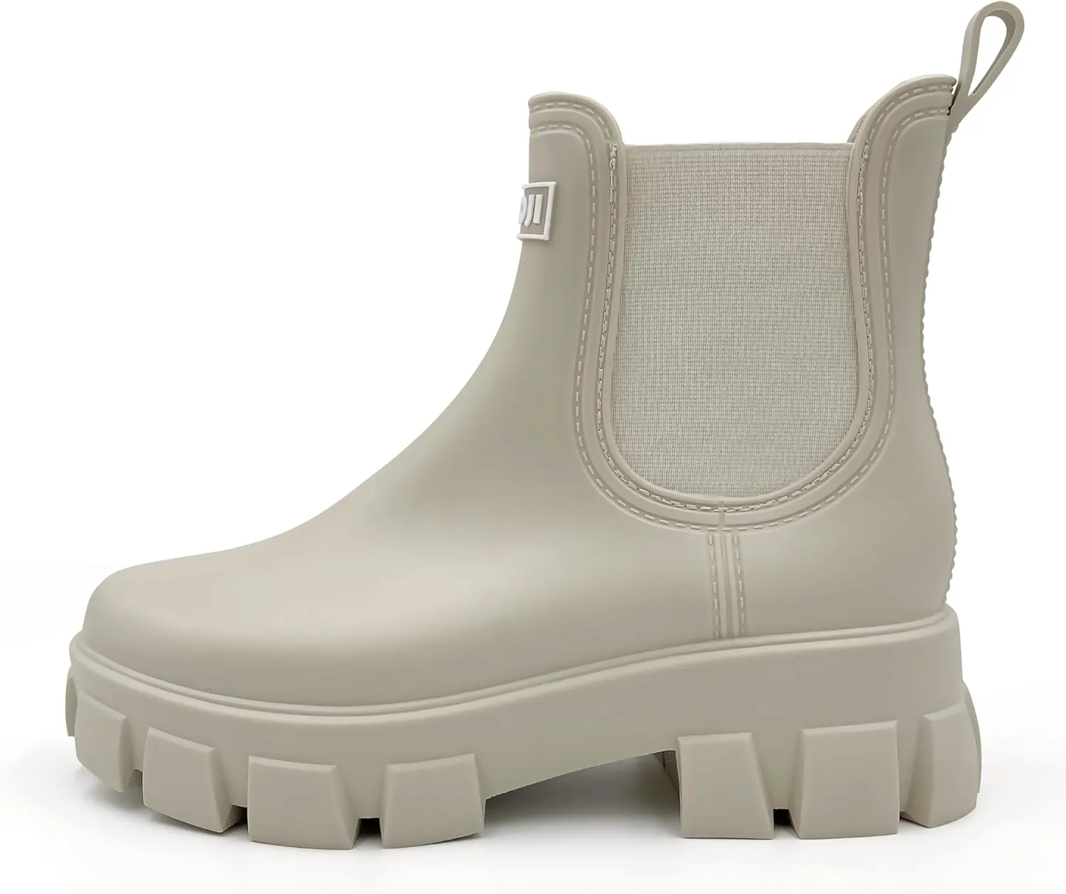 Amoji Unisex Ankle Chelsea Rain Platform Rubber Waterproof Boots 917