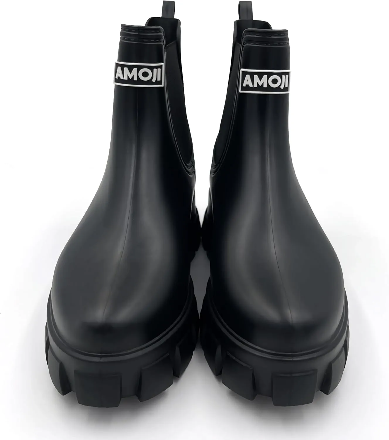 Amoji Unisex Ankle Chelsea Rain Platform Rubber Waterproof Boots 917