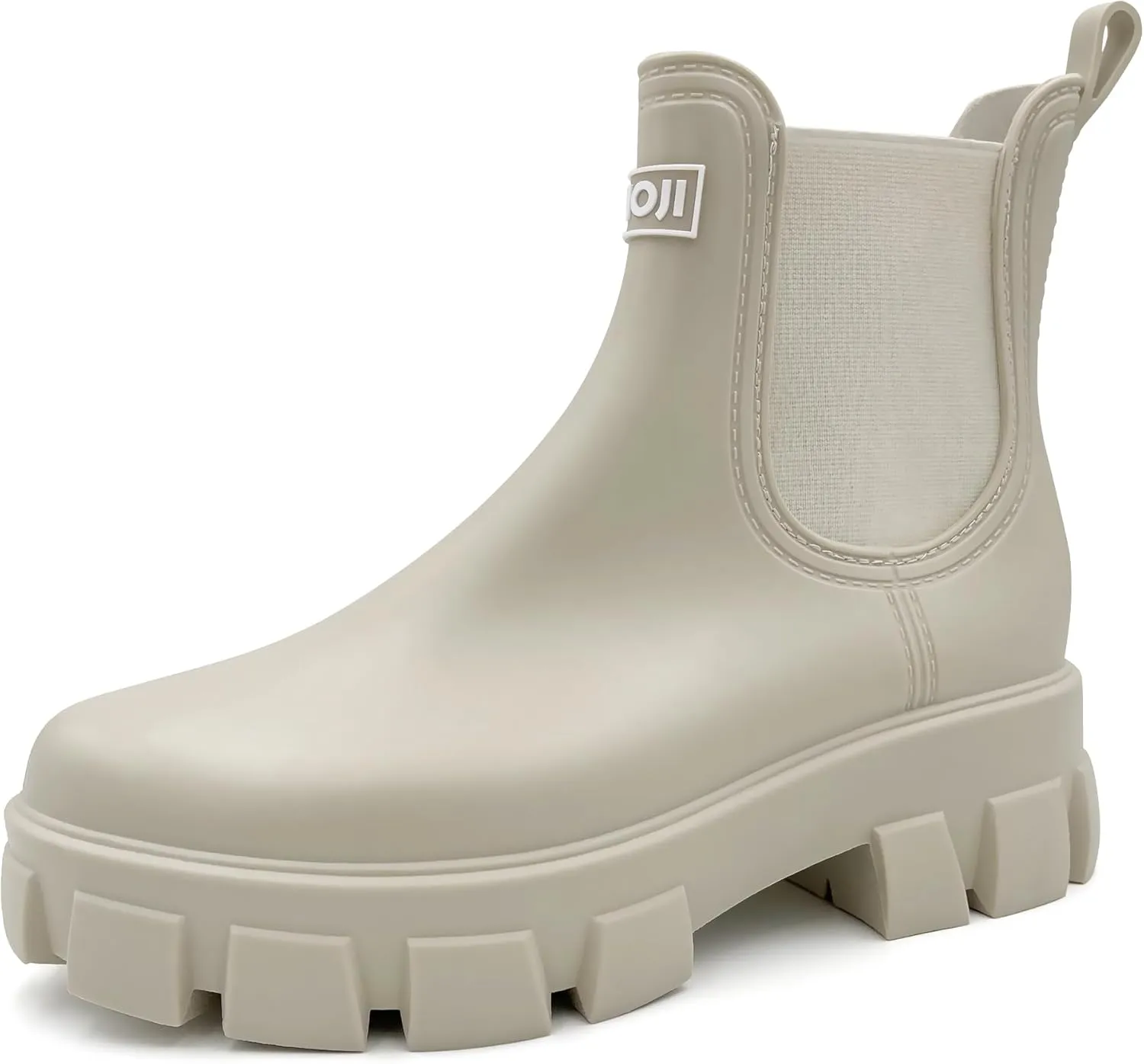 Amoji Unisex Ankle Chelsea Rain Platform Rubber Waterproof Boots 917