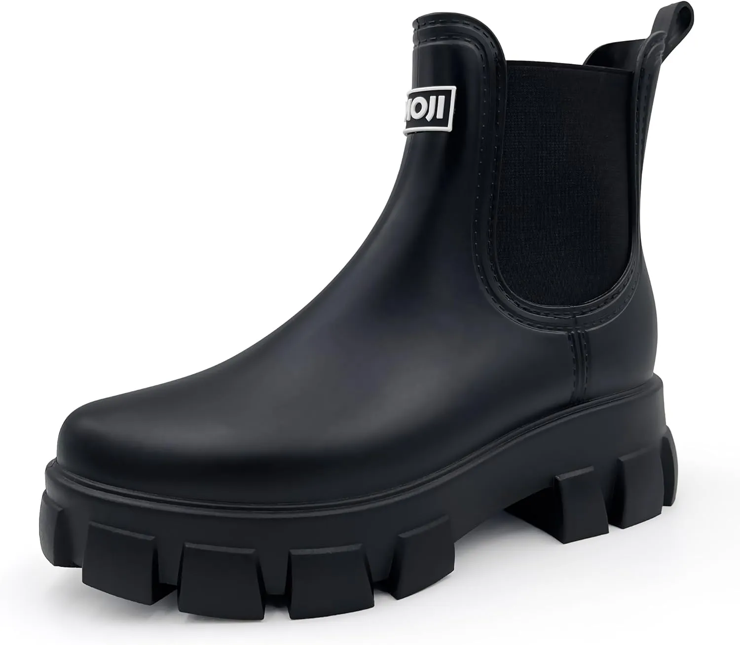 Amoji Unisex Ankle Chelsea Rain Platform Rubber Waterproof Boots 917