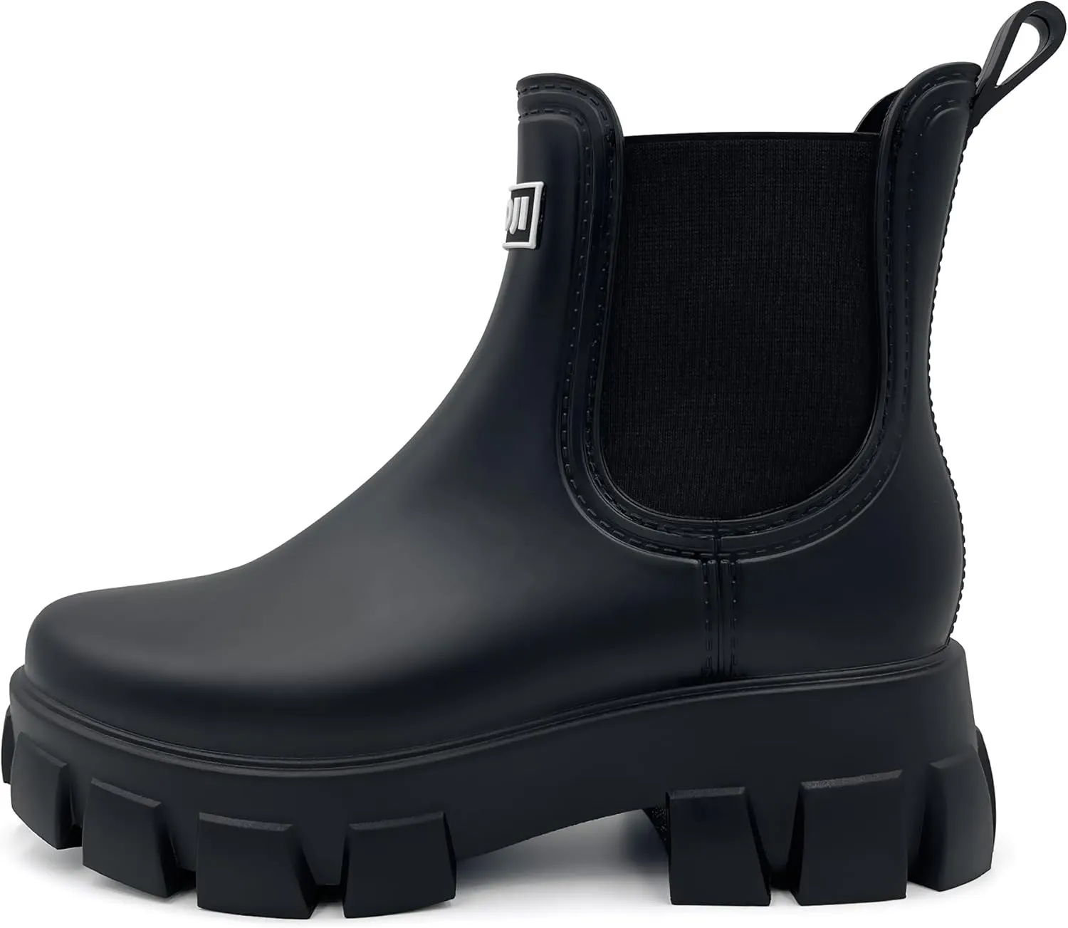 Amoji Unisex Ankle Chelsea Rain Platform Rubber Waterproof Boots 917