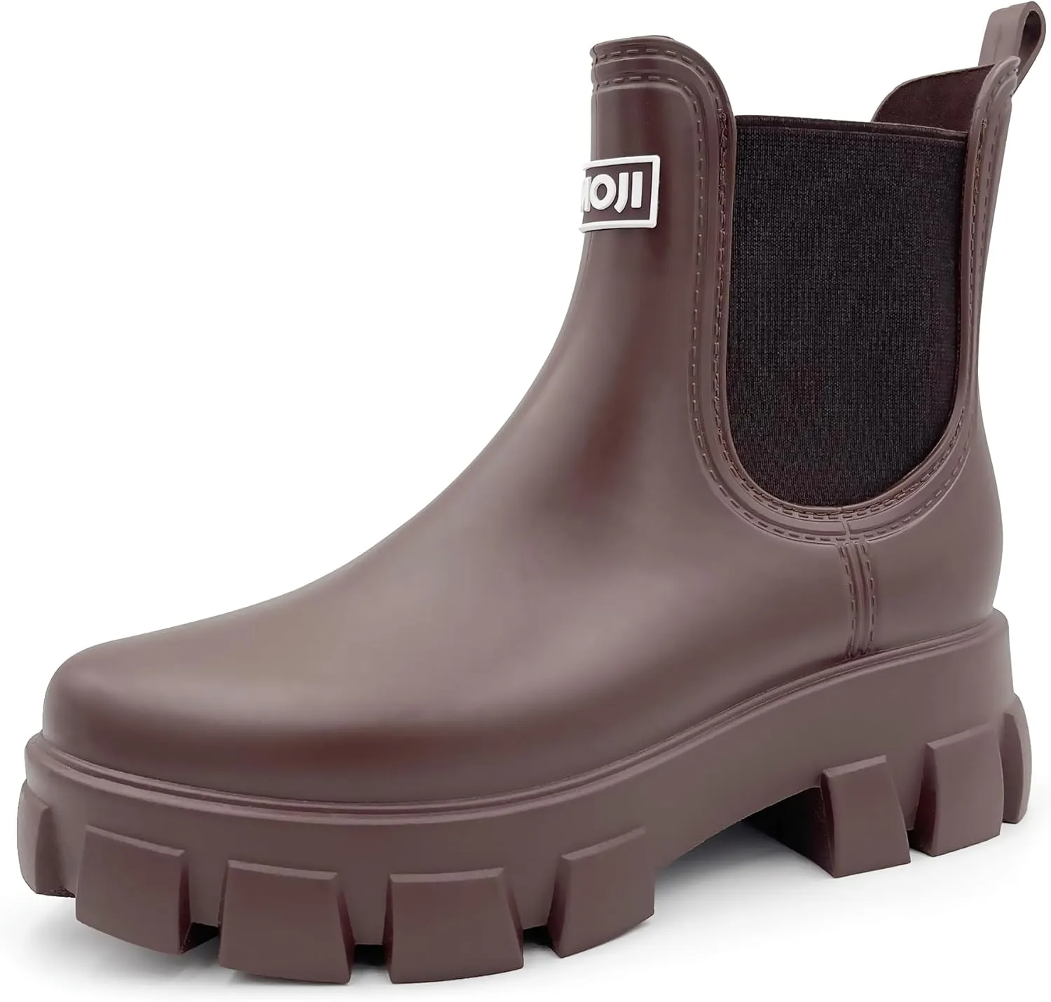 Amoji Unisex Ankle Chelsea Rain Platform Rubber Waterproof Boots 917