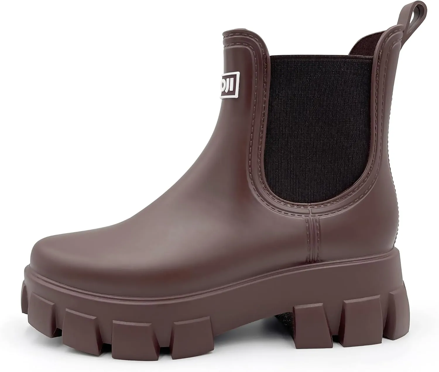 Amoji Unisex Ankle Chelsea Rain Platform Rubber Waterproof Boots 917