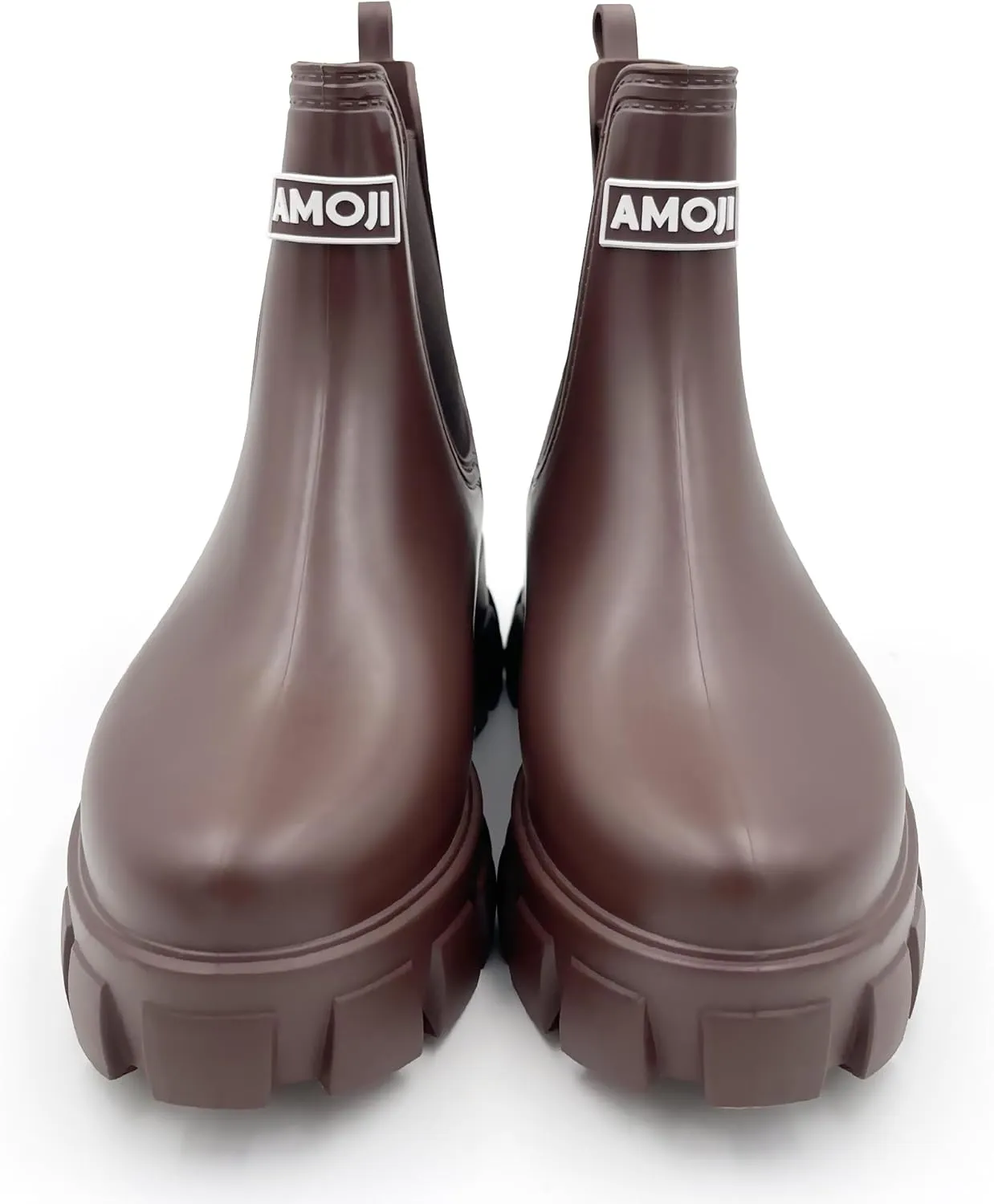 Amoji Unisex Ankle Chelsea Rain Platform Rubber Waterproof Boots 917