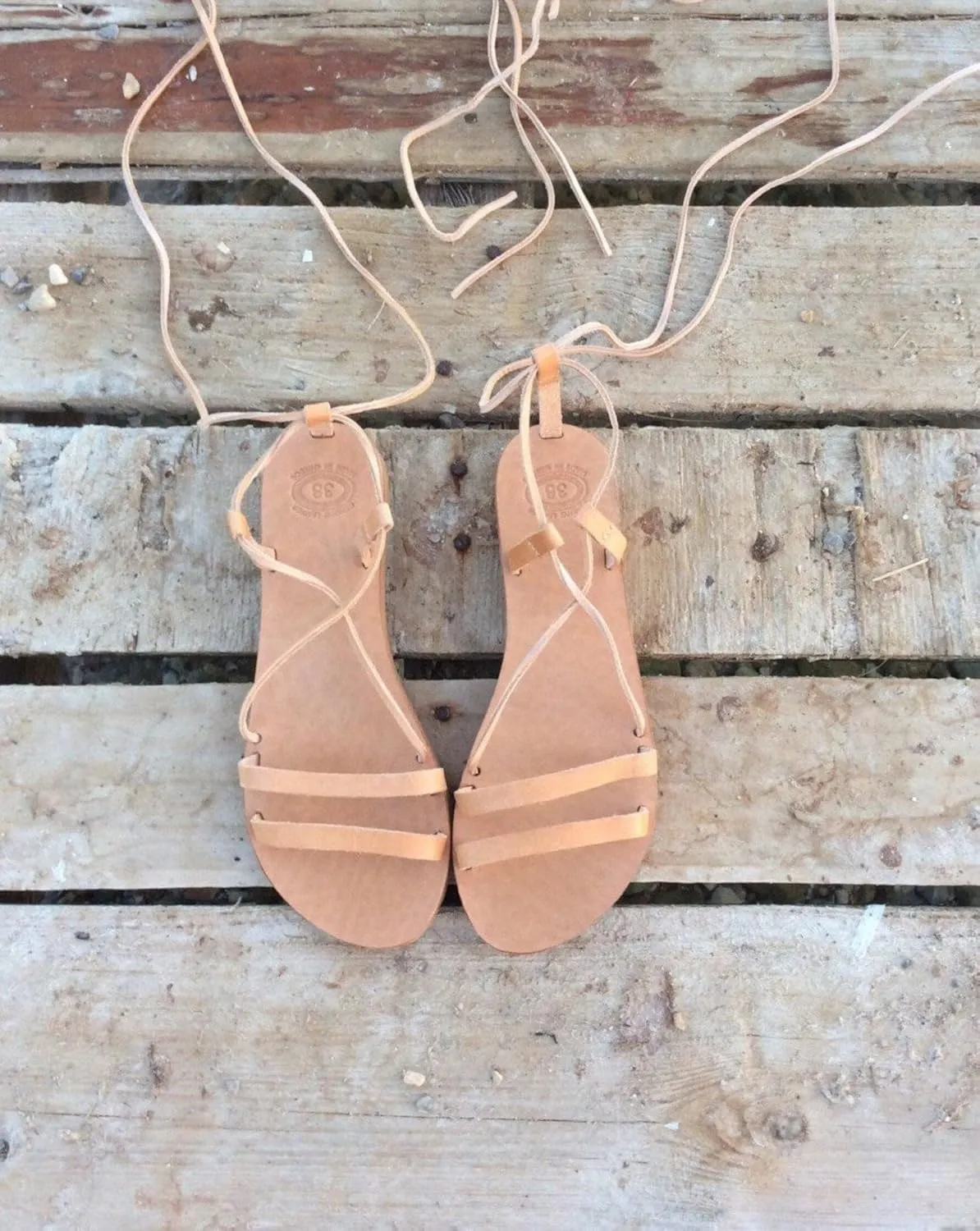 Ankle tie Greek Leather Sandals, Tie up Handmade shoes for women, Gladiator Sandals, Lace up Summer flats, summer wedding shoes, ankle wrap (US12)