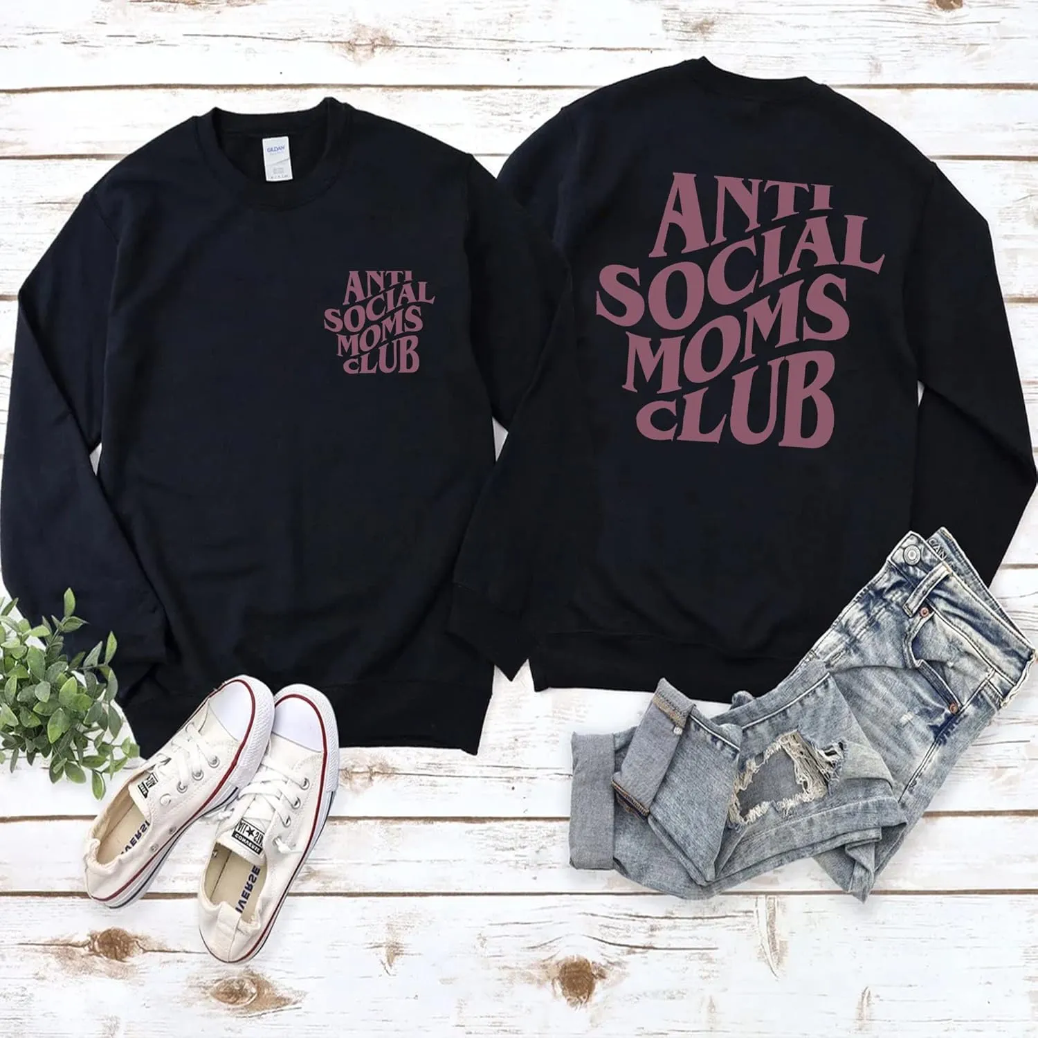 Anti Social Moms Club Sweatshirt - Funny Mama Sweatshirt, Mom Life Sweater For Women