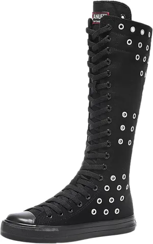 ANUFER 3.7M Long Colorful Shoelaces for Canvas Knee Boots