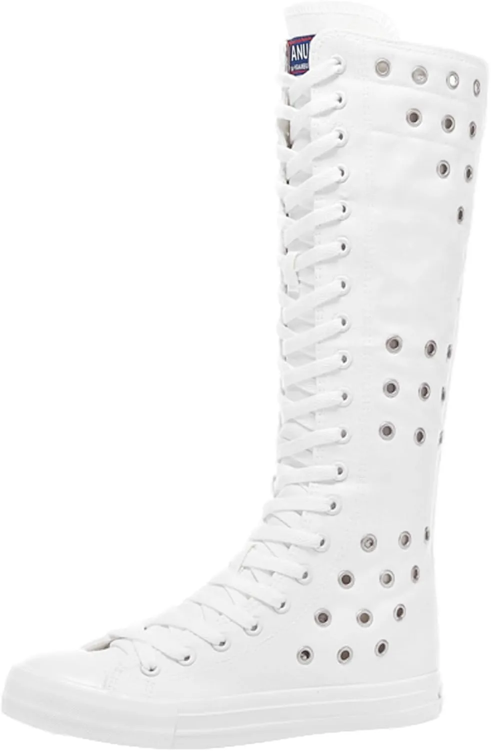 ANUFER 3.7M Long Colorful Shoelaces for Canvas Knee Boots