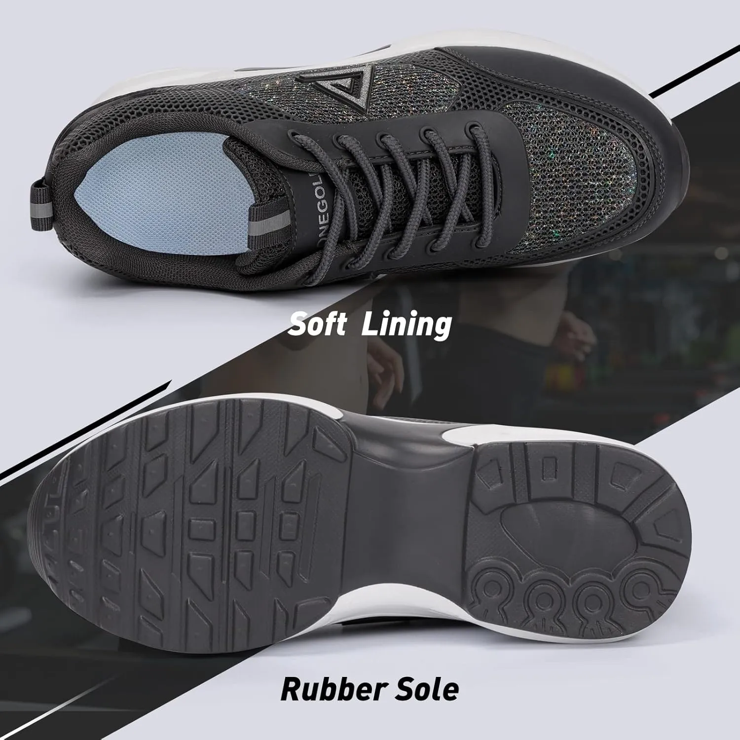AONEGOLD Women's Wedge Sneakers Inner Heightening Walking Shoes Fashion Breathable Lightweight Air Cushion Casual Sneakers