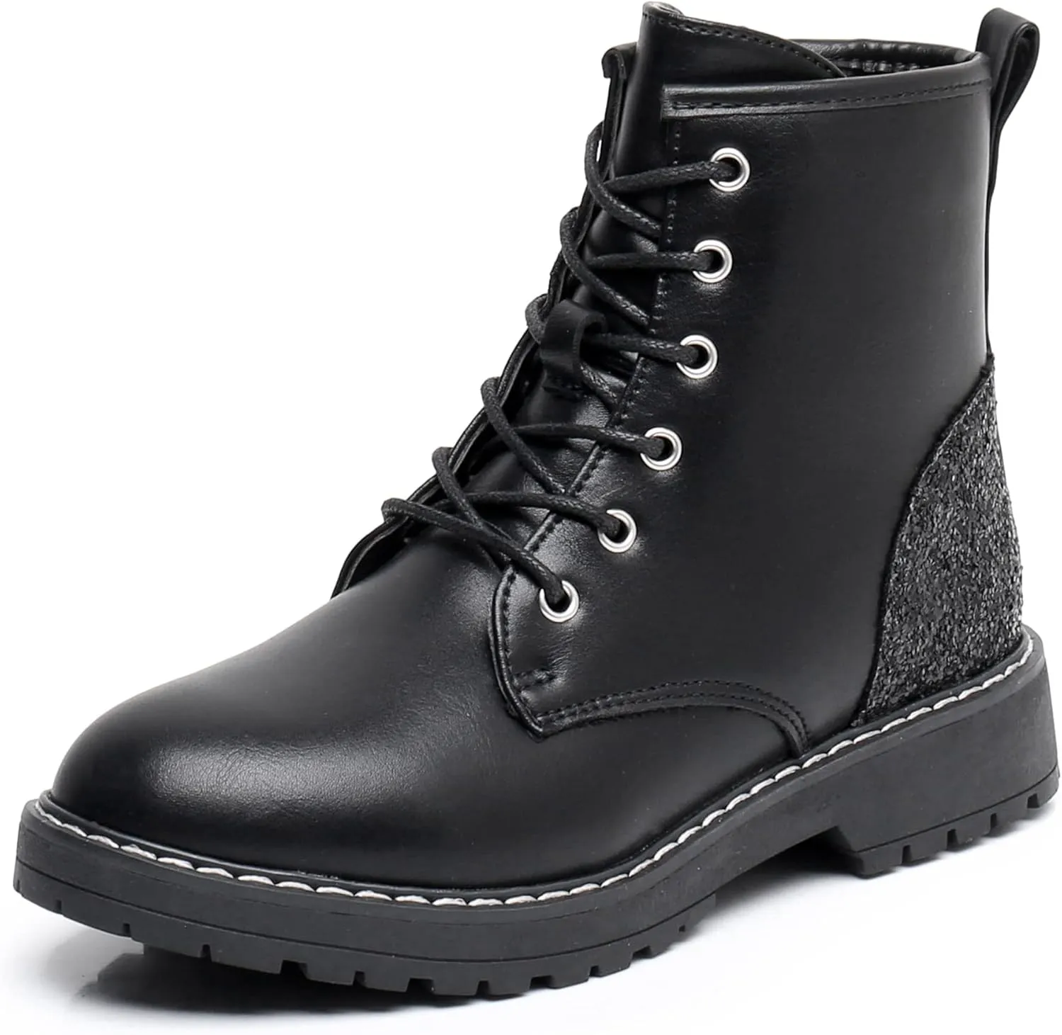 Apakowa Gilrs Combat Boots Side Zipper Ankle Booties (Toddler/Little Kid/Big Kid)