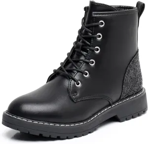 Apakowa Gilrs Combat Boots Side Zipper Ankle Booties (Toddler/Little Kid/Big Kid)
