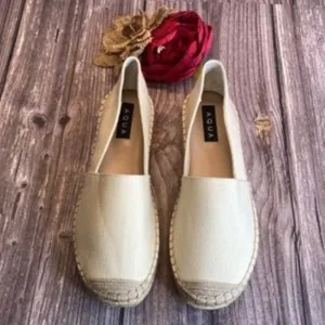 Aqua Beau Cream Espadrilles 8.5M
