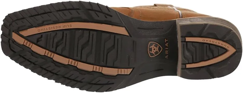 ARIAT Mens Hybrid Roughstock Embroidered Waterproof Square Toe Pull On Casual Boots Mid Calf - Brown