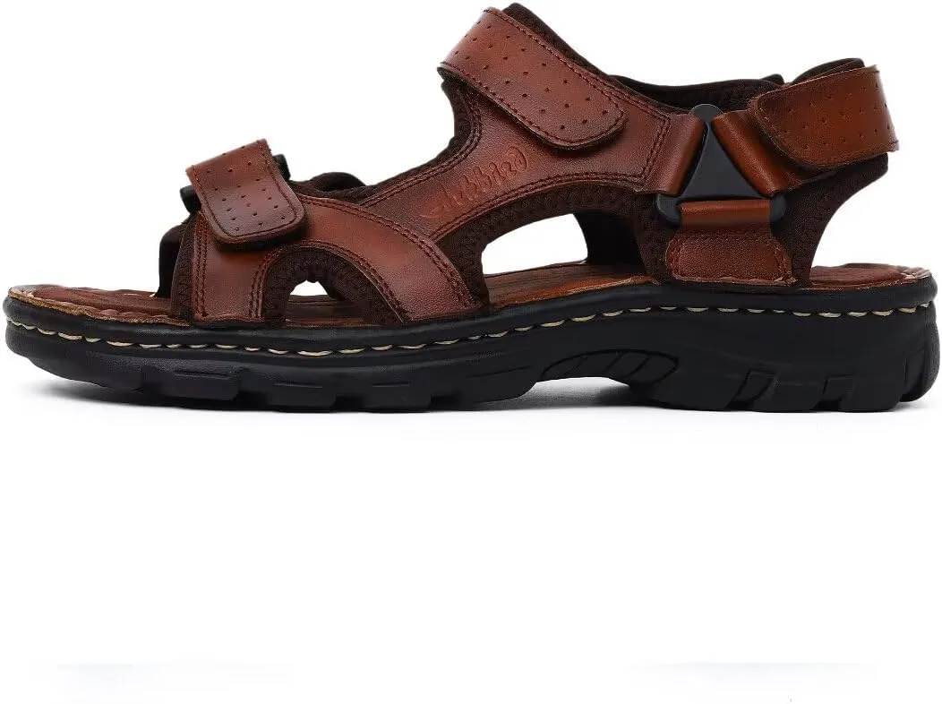 Arkbird Men's Sandals, Closed Toe Leather Fisherman Outdoor Hiking Sport Shoes Summer