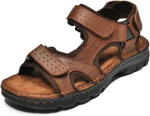 Arkbird Men's Sandals, Closed Toe Leather Fisherman Outdoor Hiking Sport Shoes Summer
