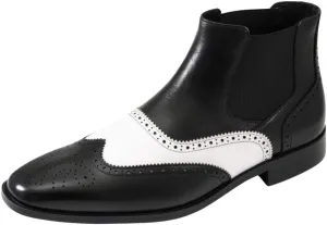 Asher Green AG2632 - Men's Dress Boots - Designer Vintage Genuine Leather Boots for Men - Formal Perforated Wingtip, Double Gore, Chelsea Boots