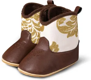 Baby Western Cowboy Boots Infant Boys Girls Non-Slip Soft Sole Booties Toddler Newborn First Walker Crib Shoes