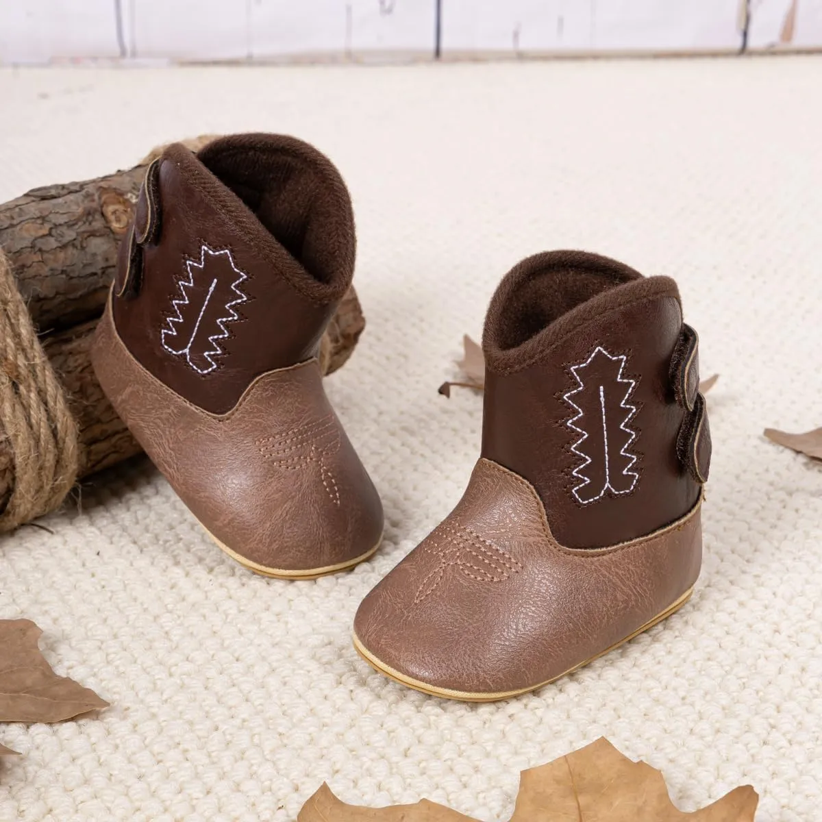 Baby Western Cowboy Boots Infant Boys Girls Non-Slip Soft Sole Booties Toddler Newborn First Walker Crib Shoes