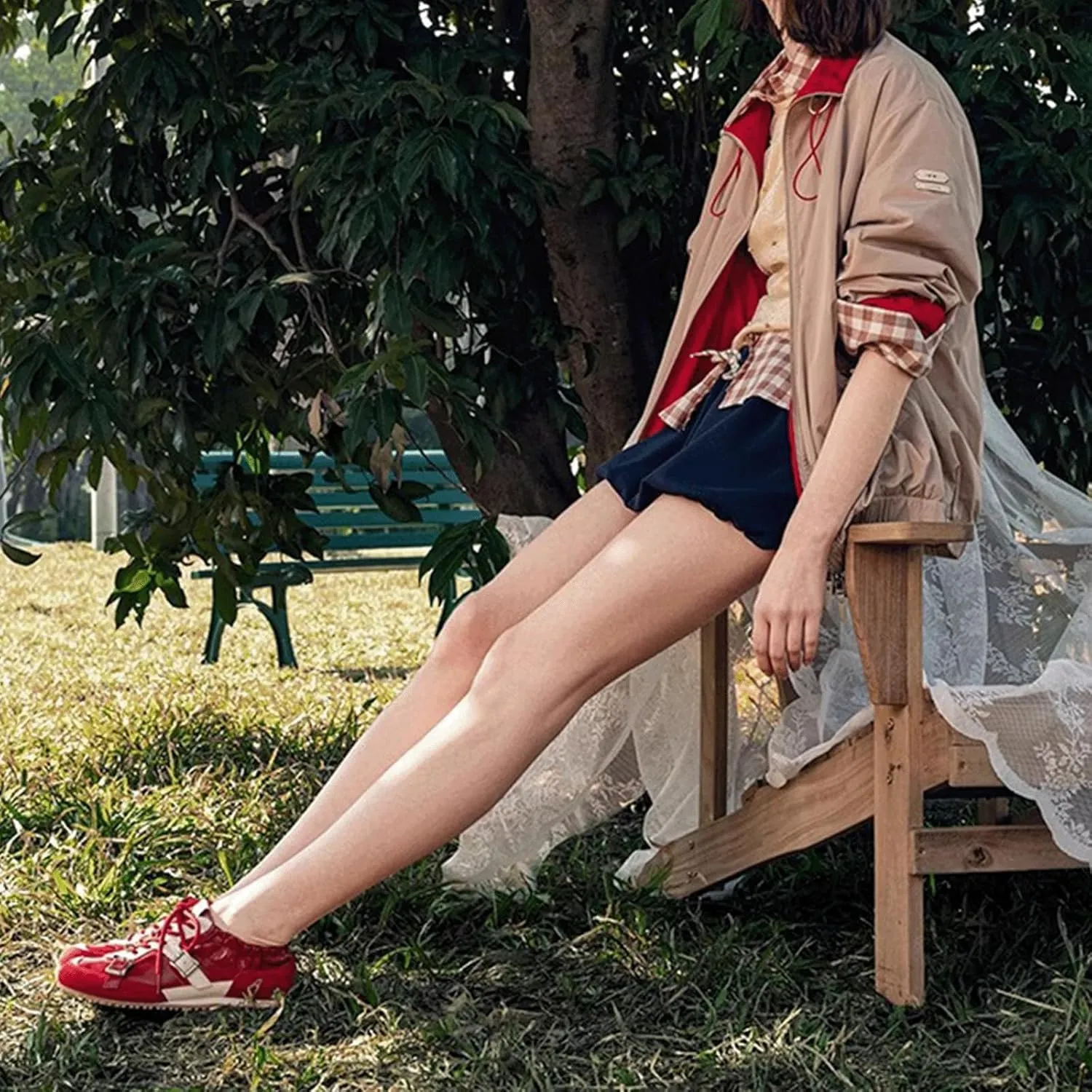 Ballet Sneakers for Woman Leather Trendy Wide Toe Lace Up Ballerina Flats Color Block Fancy Cute with Buckle Design Ballet Shoes 2025 Spring Summer Casual Walking Footwear