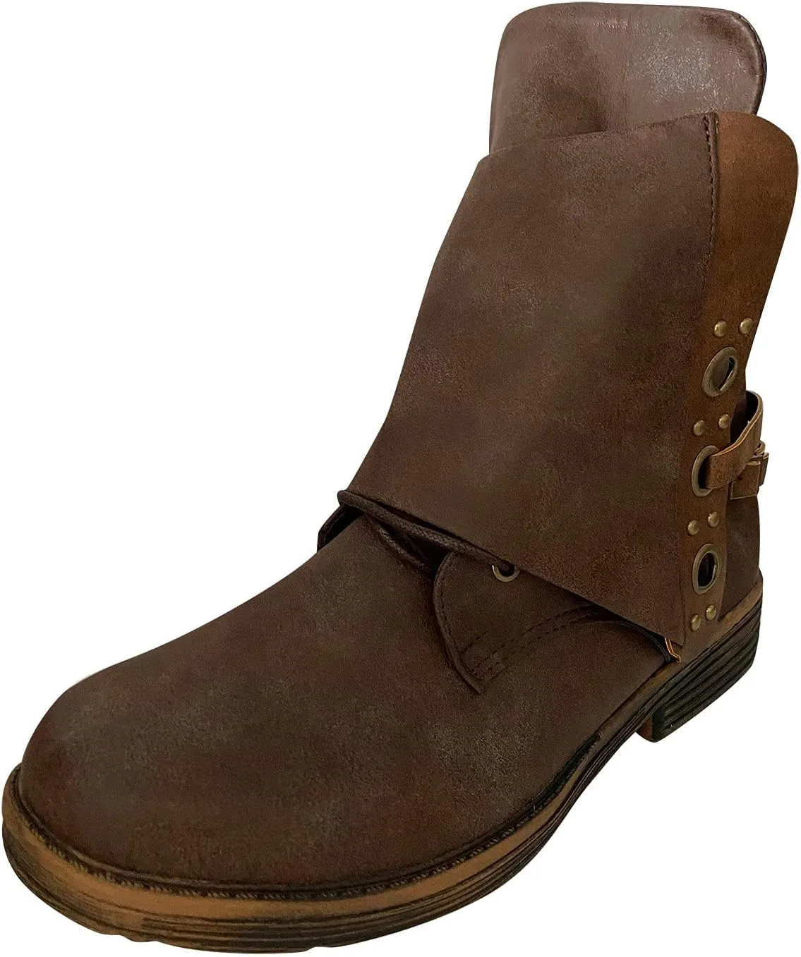Bcshiye Ankle Boots for Women Low Heel,Fashion Slip-on Dressy Round Toe Combat Boots Comfort Western Chelsea Booties