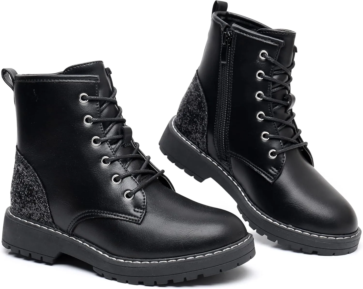 Blikcon Kids Girls Combat Ankle Boots Lace up Inner Zipper Fashion Booties (Little Kid/Big Kid)…