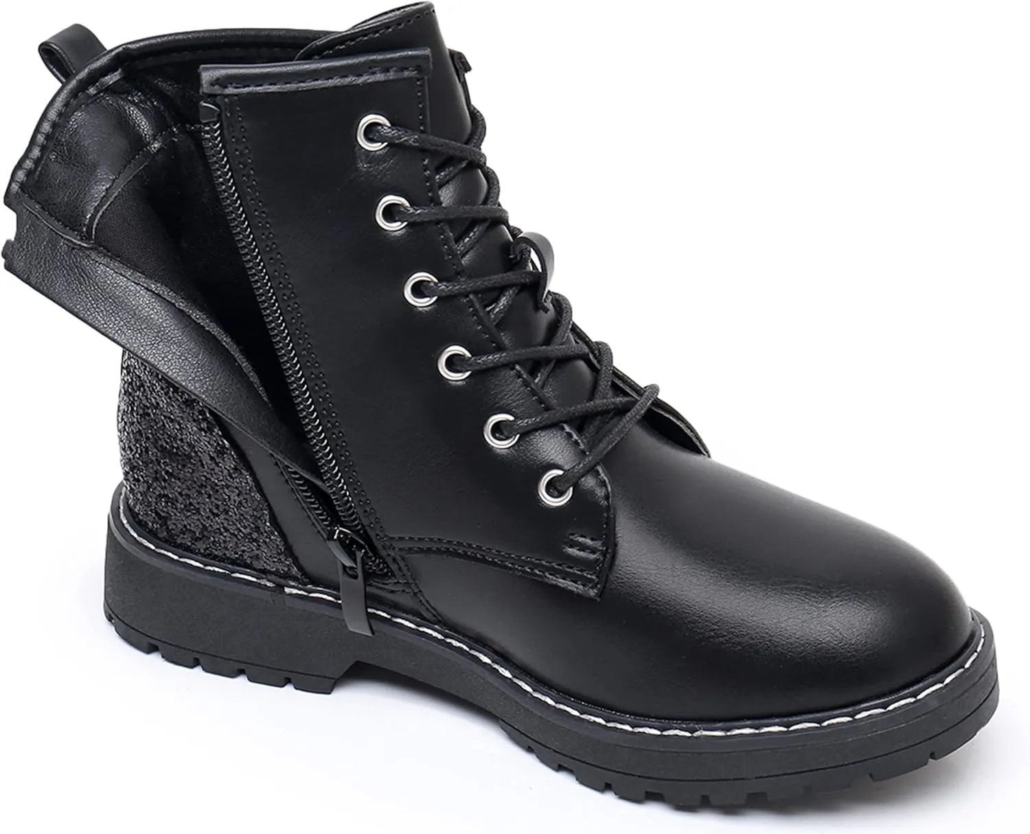 Blikcon Kids Girls Combat Ankle Boots Lace up Inner Zipper Fashion Booties (Little Kid/Big Kid)…