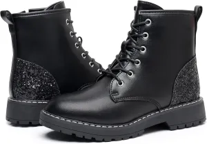 Blikcon Kids Girls Combat Ankle Boots Lace up Inner Zipper Fashion Booties (Little Kid/Big Kid)…