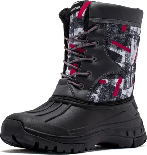 BODATU Boys' Waterproof Winter Snow Boots with Insulation for Cold Weather