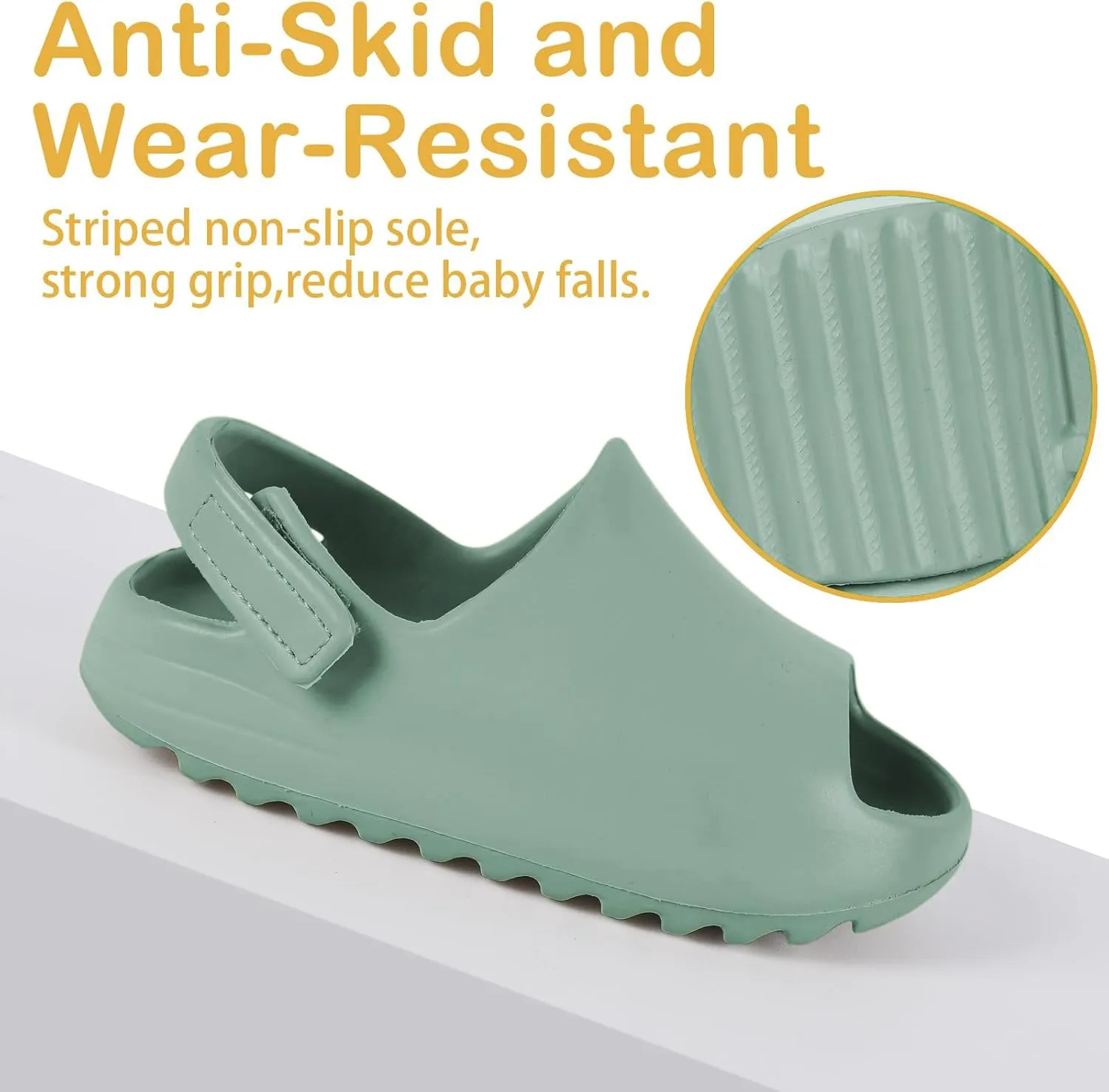 bolukets Toddler Little Kids Slides Sandals, Summer Slip On Lightweight Slippers for Boys and Girls, Beach Pool Anti-Slip Water Shoes Indoor Outdoor Sandals