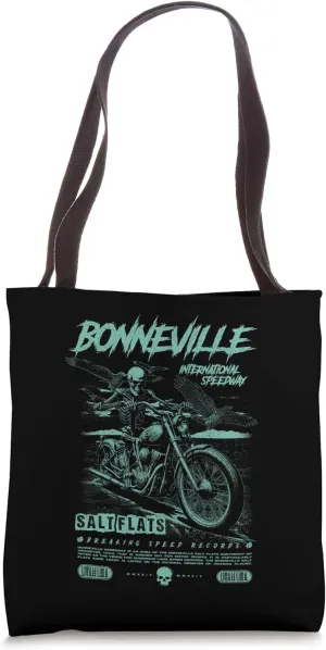 Bonneville Salt Flats Motorcycle Racing Vintage Biker Tote Bag